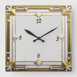 Art Deco Fyrkantig Klocka