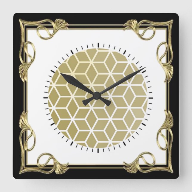 Art Deco Fyrkantig Klocka (Framsida)