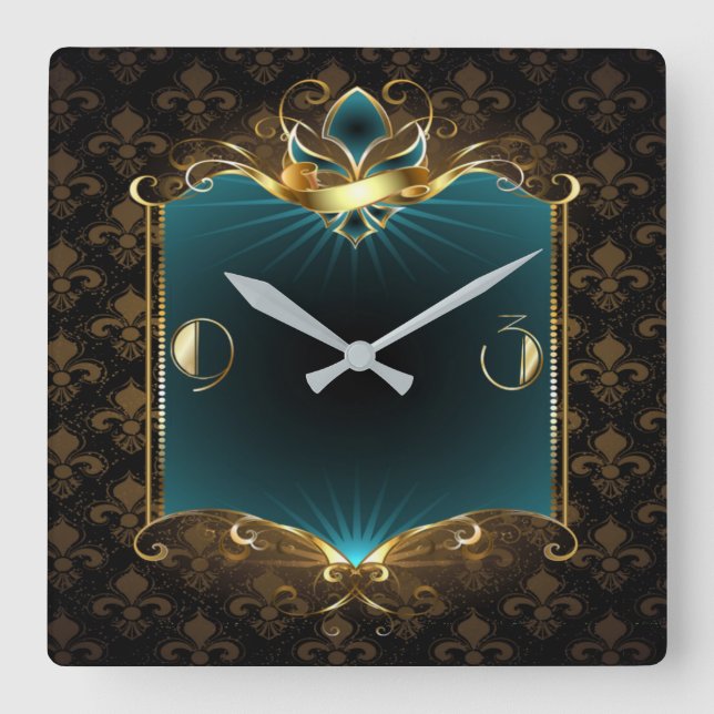 Art Deco Fyrkantig Klocka (Framsida)