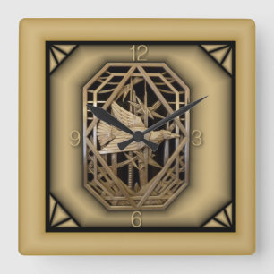 Art Deco Fyrkantig Klocka