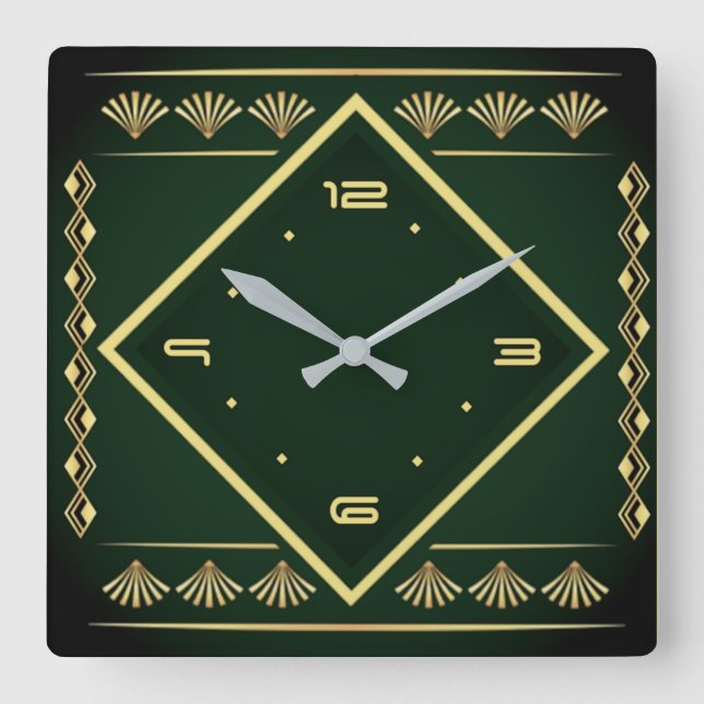 Art Deco Fyrkantig Klocka (Framsida)