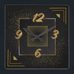 Art deco fyrkantig klocka<br><div class="desc">Underbar och högkvalitativ utformning. Du kommer att kärlek det som andra. Du kan fritt använda den här designen för andra produkter som du gillar eller lägga till text. Tack.</div>