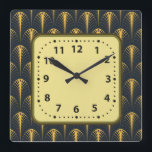 Art Deco Fyrkantig Klocka<br><div class="desc">Underbar klockdesign. Du kommer att kärlek det som andra. Du kan fritt använda den här designen för andra produkter som du gillar eller anpassa och lägga till text. Följ min för mer. Tack. Ha en trevlig dag.</div>