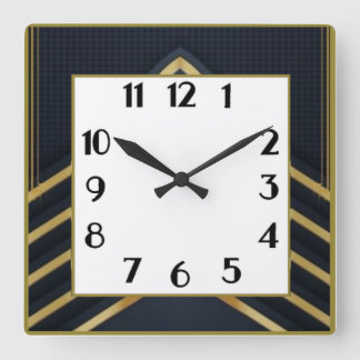 Art Deco Fyrkantig Klocka