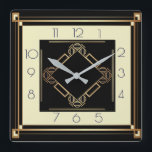 Art Deco Fyrkantig Klocka<br><div class="desc">Underbar klockdesign. Du kommer att kärlek det som andra. Du kan fritt använda den här designen för andra produkter som du gillar eller anpassa och lägga till texten. Följ mig för mer. Tack. Ha en trevlig dag.</div>