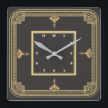 Art deco fyrkantig klocka<br><div class="desc">Underbar klockdesign. Du kommer att kärlek det som andra. Du kan fritt använda den här designen för andra produkter som du gillar eller anpassa och lägga till texten. Följ mig för mer. Tack. Ha en trevlig dag.</div>
