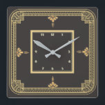 Art deco fyrkantig klocka<br><div class="desc">Underbar klockdesign. Du kommer att kärlek det som andra. Du kan fritt använda den här designen för andra produkter som du gillar eller anpassa och lägga till texten. Följ mig för mer. Tack. Ha en trevlig dag.</div>