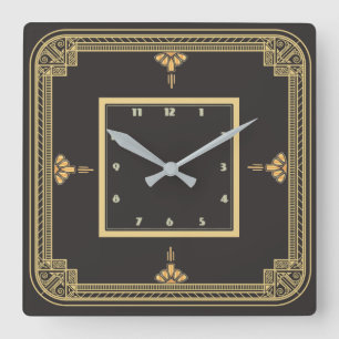 Art deco fyrkantig klocka