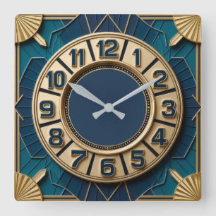 Art Deco Fyrkantig Klocka