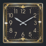 Art Deco Fyrkantig Klocka<br><div class="desc">Underbar klockdesign. Du kommer att kärlek det som andra. Du kan fritt använda den här designen för andra produkter som du gillar eller anpassa och lägga till texten. Följ mig för mer. Tack. Ha en trevlig dag.</div>