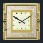 Art Deco Fyrkantig Klocka<br><div class="desc">Underbar utformning. Du kommer att kärlek det som andra. Du kan fritt använda den här designen och lägga till text. Följ mig för mer. Tack. Ha en trevlig dag.</div>