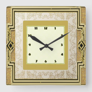 Art Deco Fyrkantig Klocka