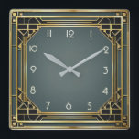 Art Deco Fyrkantig Klocka<br><div class="desc">Underbar klockdesign. Du kommer att kärlek det som andra. Du kan fritt använda den här designen för andra produkter som du gillar eller anpassa och lägga till texten. Följ mig för mer. Tack. Ha en trevlig dag.</div>