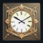 Art Deco Fyrkantig Klocka<br><div class="desc">Underbar klockdesign. Du kommer att kärlek det som andra. Du kan fritt använda den här designen för andra produkter som du gillar eller anpassa och lägga till texten. Följ mig för mer. Tack. Ha en trevlig dag.</div>