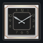 Art Deco Fyrkantig Klocka<br><div class="desc">Underbar klockdesign. Du kommer att kärlek det som andra. Du kan fritt använda den här designen för andra produkter som du gillar eller anpassa och lägga till texten. Följ mig för mer. Tack. Ha en trevlig dag.</div>