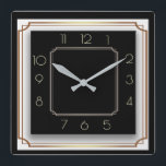 Art Deco Fyrkantig Klocka<br><div class="desc">Underbar klockdesign. Du kommer att kärlek det som andra. Du kan fritt använda den här designen för andra produkter som du gillar eller anpassa och lägga till texten. Följ mig för mer. Tack. Ha en trevlig dag.</div>