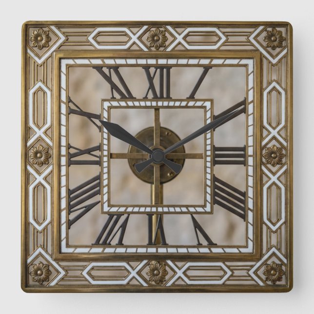 Art Deco  Fyrkantig Klocka (Framsida)
