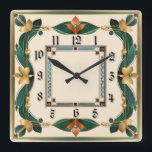 Art Deco Fyrkantig Klocka<br><div class="desc">Underbar klockdesign. Du kommer att kärlek det som andra. Du kan fritt använda den här designen för andra produkter som du gillar eller anpassa och lägga till texten. Följ mig för mer. Tack. Ha en trevlig dag.</div>
