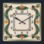 Art Deco Fyrkantig Klocka<br><div class="desc">Underbar klockdesign. Du kommer att kärlek det som andra. Du kan fritt använda den här designen för andra produkter som du gillar eller anpassa och lägga till texten. Följ mig för mer. Tack. Ha en trevlig dag.</div>