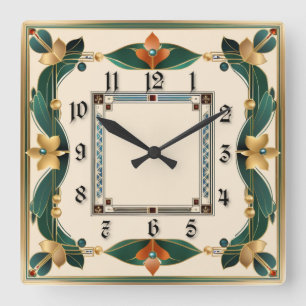 Art Deco Fyrkantig Klocka