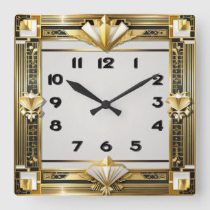 Art Deco Fyrkantig Klocka