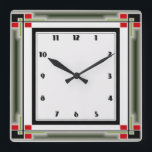 Art Deco Fyrkantig Klocka<br><div class="desc">Underbar klockdesign. Du kommer att kärlek det som andra. Du kan fritt använda den här designen för andra produkter som du gillar eller anpassa och lägga till texten. Följ mig för mer. Tack. Ha en trevlig dag.</div>