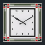 Art Deco Fyrkantig Klocka<br><div class="desc">Underbar klockdesign. Du kommer att kärlek det som andra. Du kan fritt använda den här designen för andra produkter som du gillar eller anpassa och lägga till texten. Följ mig för mer. Tack. Ha en trevlig dag.</div>