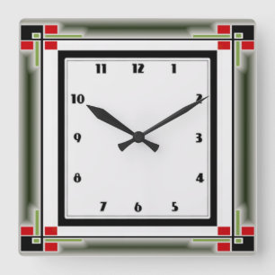 Art Deco Fyrkantig Klocka