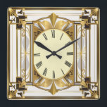 Art Deco Fyrkantig Klocka<br><div class="desc">Den vackraste klockdesignen. Du kommer att kärlek det som andra. Du kan fritt använda den här designen för andra produkter som du gillar eller anpassa och lägga till texten. Följ mig för mer. Tack. Ha en trevlig dag.</div>