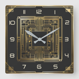 Art Deco Fyrkantig Klocka