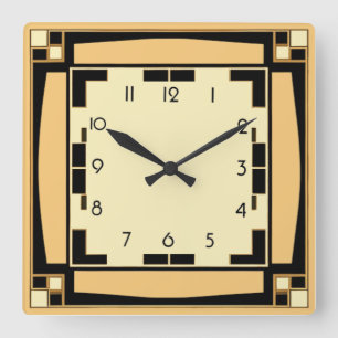 Art Deco Fyrkantig Klocka
