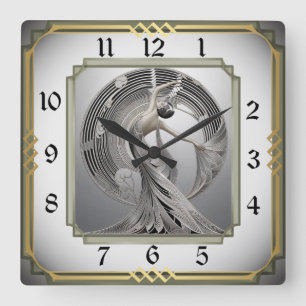 Art Deco Fyrkantig Klocka