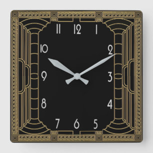 Art Deco Fyrkantig Klocka