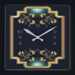 Art Deco Fyrkantig Klocka<br><div class="desc">Underbar klockdesign. Du kommer att kärlek det som andra. Du kan fritt använda den här designen för andra produkter som du gillar eller anpassa och lägga till texten. Följ mig för mer. Tack. Ha en trevlig dag.</div>