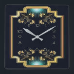 Art Deco Fyrkantig Klocka<br><div class="desc">Underbar klockdesign. Du kommer att kärlek det som andra. Du kan fritt använda den här designen för andra produkter som du gillar eller anpassa och lägga till texten. Följ mig för mer. Tack. Ha en trevlig dag.</div>