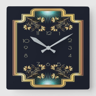 Art Deco Fyrkantig Klocka