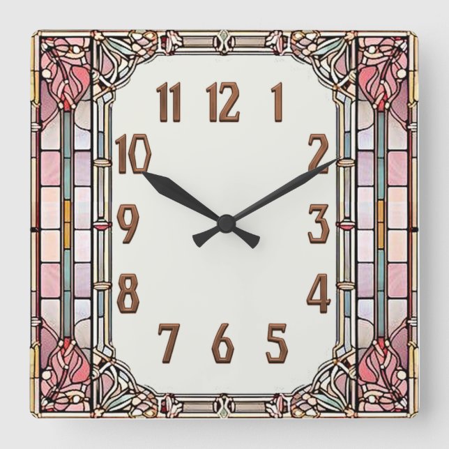 Art Deco Fyrkantig Klocka (Framsida)
