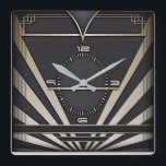 Art Deco Fyrkantig Klocka<br><div class="desc">Underbar klockdesign. Du kommer att kärlek det som andra. Du kan fritt använda den här designen för andra produkter som du gillar eller anpassa och lägga till texten. Följ mig för mer. Tack. Ha en trevlig dag.</div>