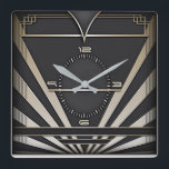 Art Deco Fyrkantig Klocka<br><div class="desc">Underbar klockdesign. Du kommer att kärlek det som andra. Du kan fritt använda den här designen för andra produkter som du gillar eller anpassa och lägga till texten. Följ mig för mer. Tack. Ha en trevlig dag.</div>