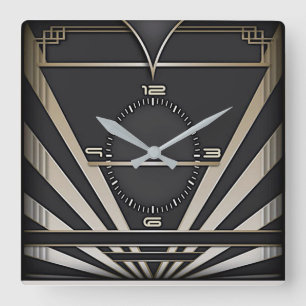 Art Deco Fyrkantig Klocka