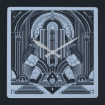 Art Deco Fyrkantig Klocka<br><div class="desc">Se min butik för mer mönstrade artiklar.</div>