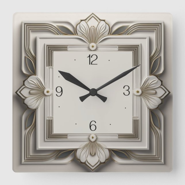 Art Deco Fyrkantig Klocka (Framsida)