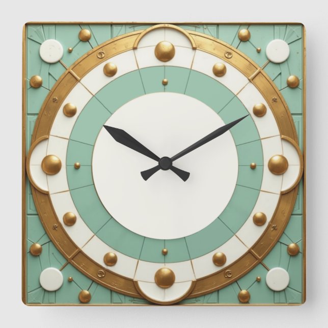 Art Deco Fyrkantig Klocka (Framsida)