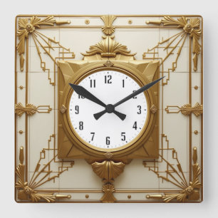 Art Deco Fyrkantig Klocka