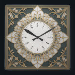 Art Deco Fyrkantig Klocka<br><div class="desc">Underbar klockdesign. Du kommer att kärlek det som andra. Du kan fritt använda den här designen för andra produkter som du gillar eller anpassa och lägga till texten. Följ mig för mer. Tack. Ha en trevlig dag.</div>