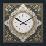 Art Deco Fyrkantig Klocka<br><div class="desc">Underbar klockdesign. Du kommer att kärlek det som andra. Du kan fritt använda den här designen för andra produkter som du gillar eller anpassa och lägga till texten. Följ mig för mer. Tack. Ha en trevlig dag.</div>