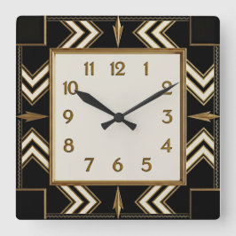 Art Deco Fyrkantig Klocka