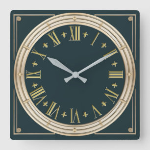 Art Deco Fyrkantig Klocka