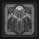 Art Deco Fyrkantig Klocka<br><div class="desc">Se min butik för mer mönstrade artiklar.</div>