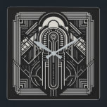 Art Deco Fyrkantig Klocka<br><div class="desc">Se min butik för mer mönstrade artiklar.</div>